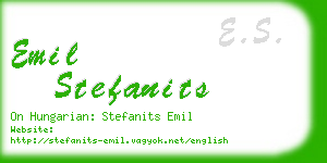 emil stefanits business card